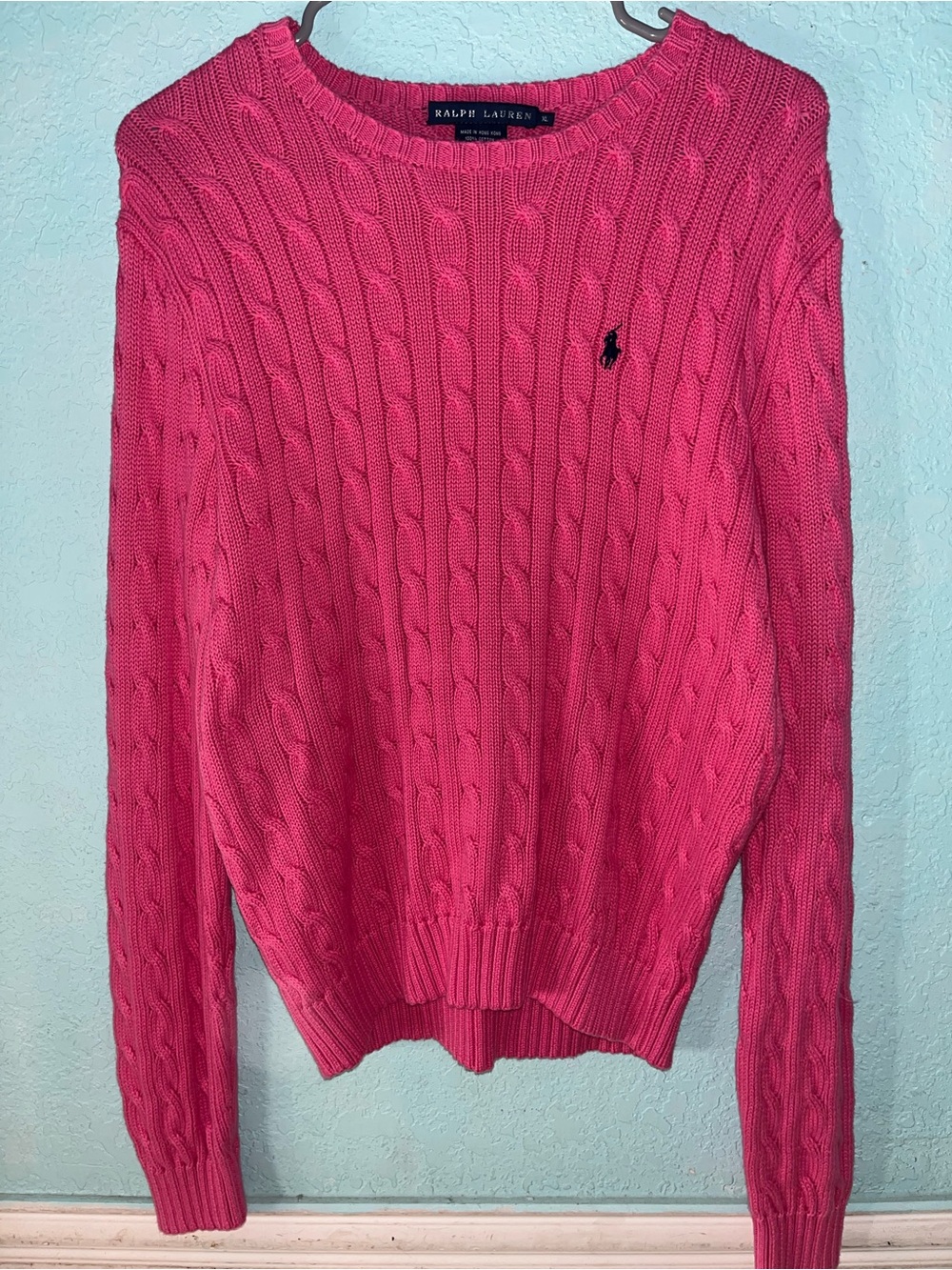 Ralph Lauren Women's Pink Cable-Knit Sweater